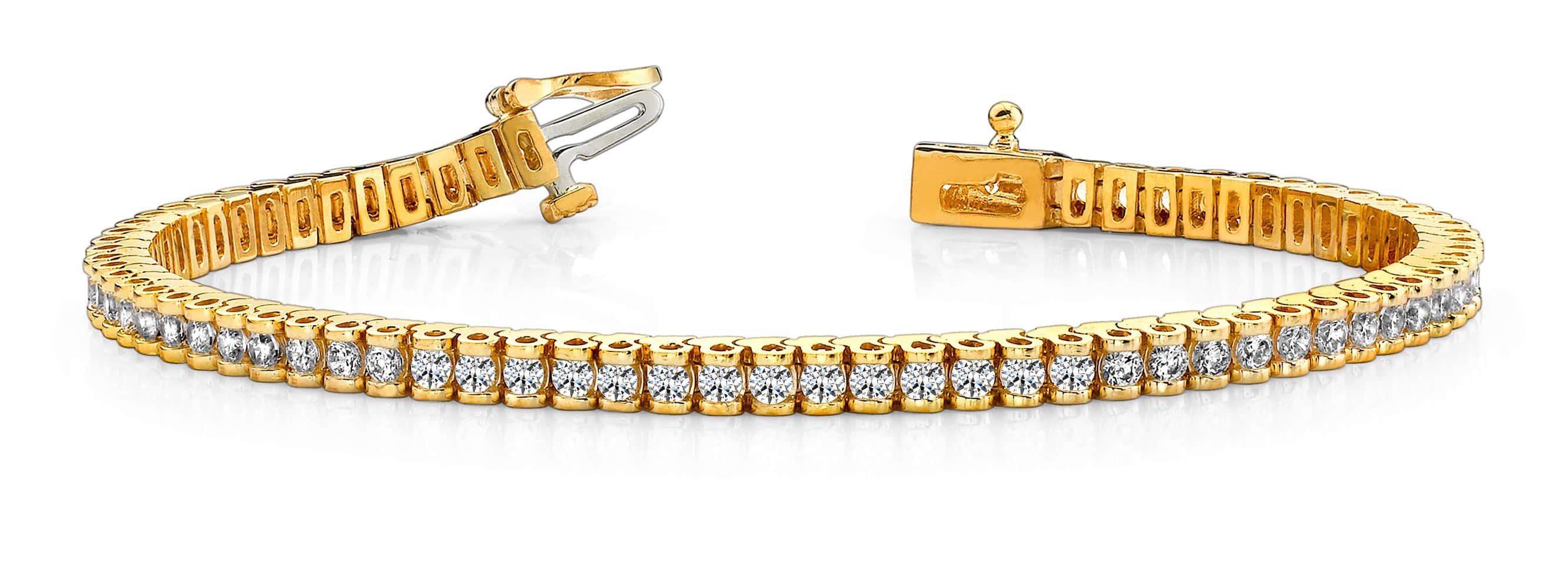 Channel Set Box Link Diamond Tennis Bracelet